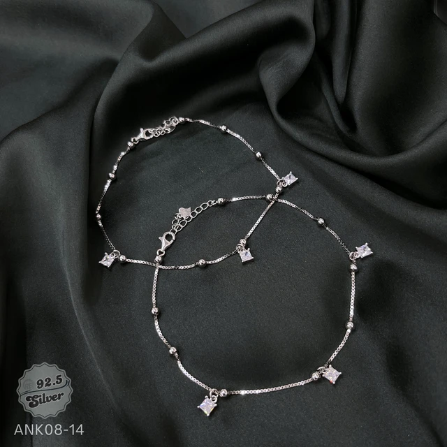 Solitaire Charms Ball Anklets - ANK08-14