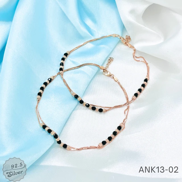 Rose Gold CNC Crystal Anklets - ANK13-02