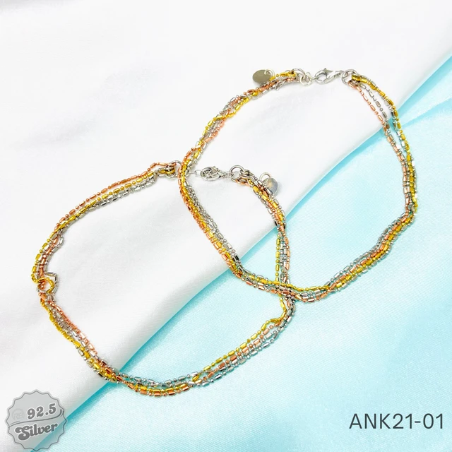 Italy Bunch 3-Tone Anklets - ANK21-01