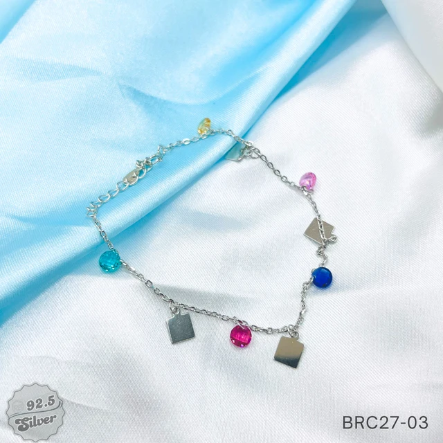 Colour Crystal Charms Bracelet - BRC27-03