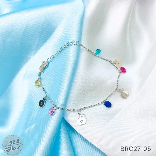 Colour Crystal Charms Bracelet - BRC27-05