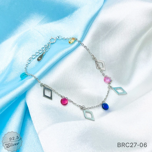 Colour Crystal Charms Bracelet - BRC27-06