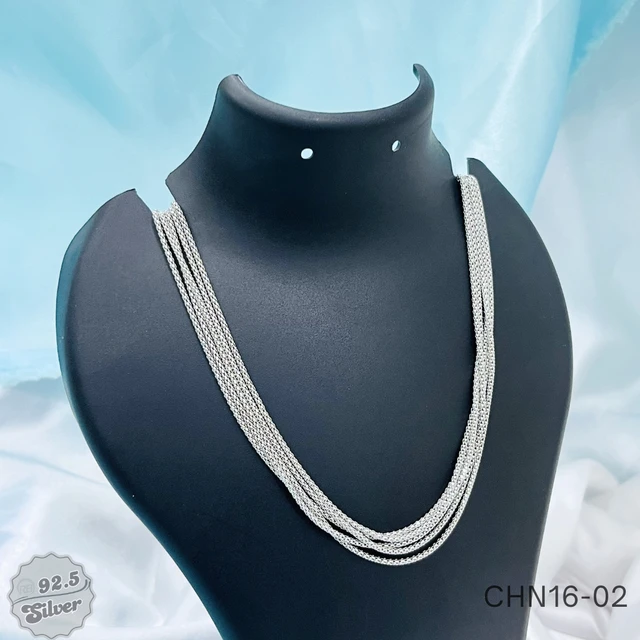 Italian Rhodium Bunch Chains Premium - CHN16-02