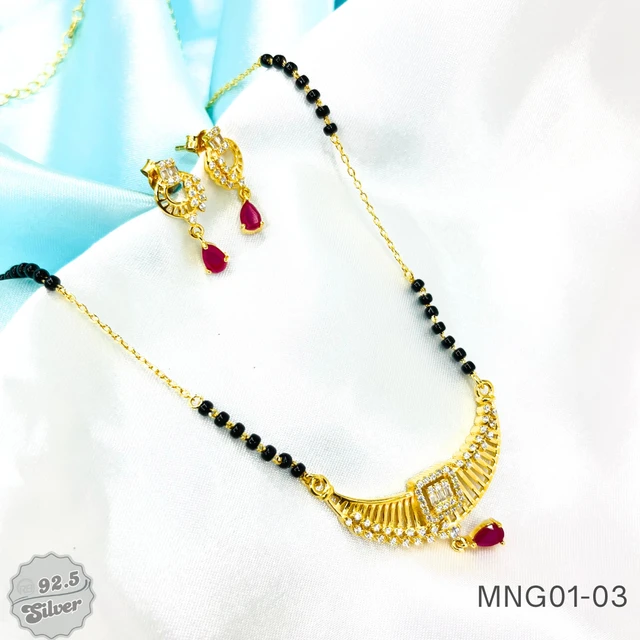 CZ Glam Gold-Plated Mangalsutra - MNG01-03