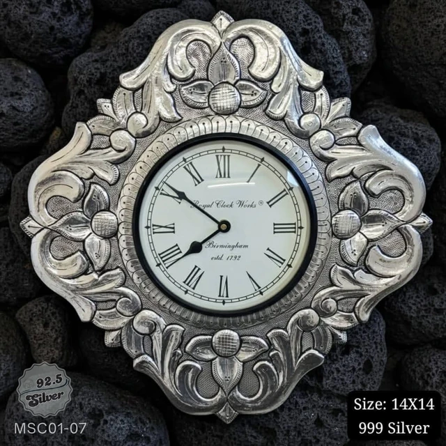 999 Silver Foil Wall-Clock (14X14) - MSC01-07