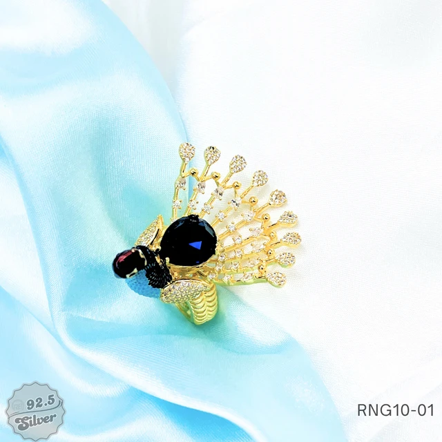 Fancy Peacock Adjustable Rings - RNG10-01