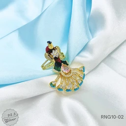 Fancy Peacock Adjustable Rings - RNG10-02