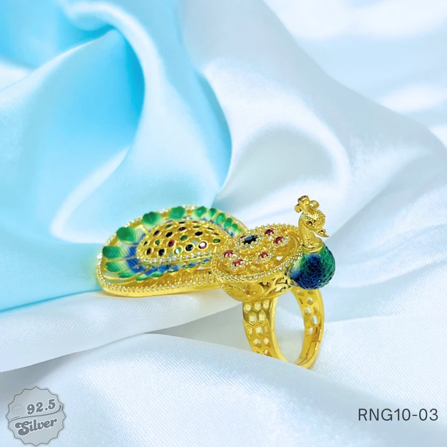 Fancy Peacock Adjustable Rings - RNG10-03