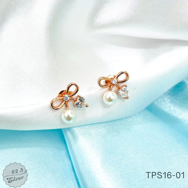 Bow Pearl Earrings - TPS16-01