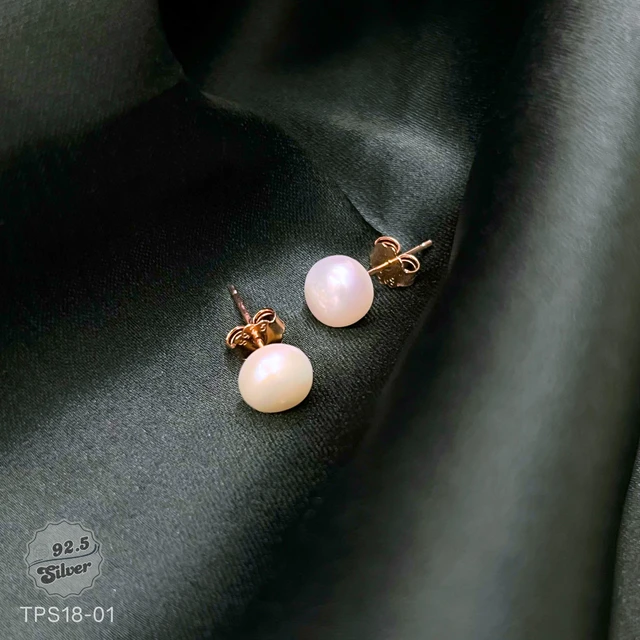 Elegant Pearl Roselle Studs - TPS18-04
