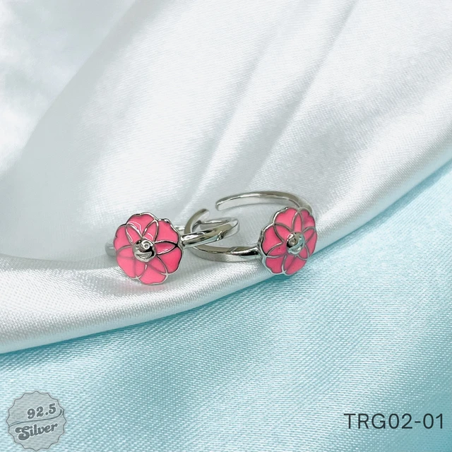 Enamel Flower Toe Rings - TRG02-01
