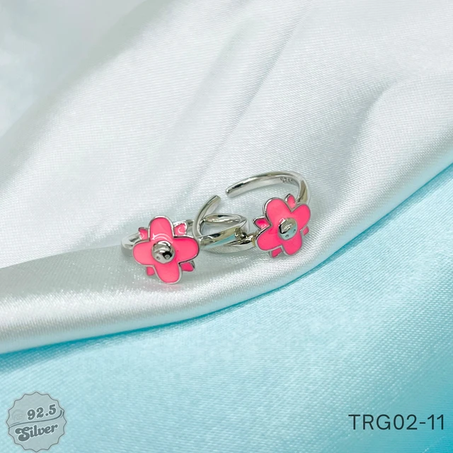 Enamel Flower Toe Rings - TRG02-11