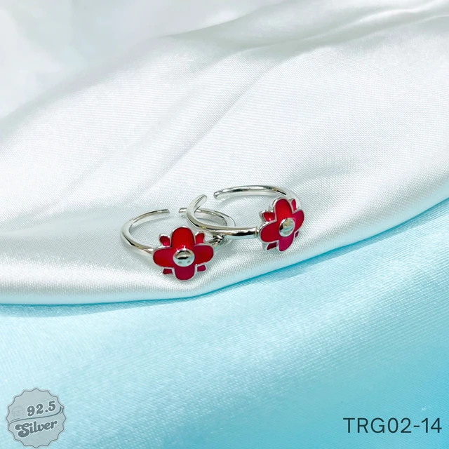 Enamel Flower Toe Rings - TRG02-14