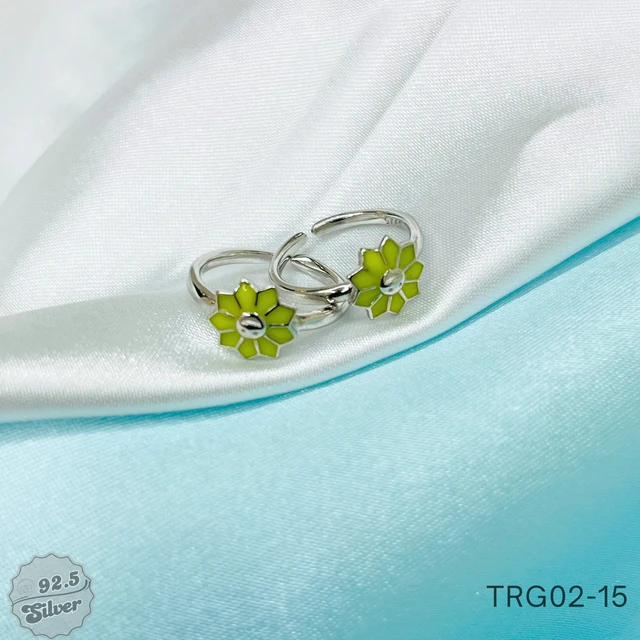 Enamel Flower Toe Rings - TRG02-15