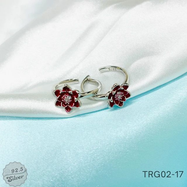 Enamel Flower Toe Rings - TRG02-17