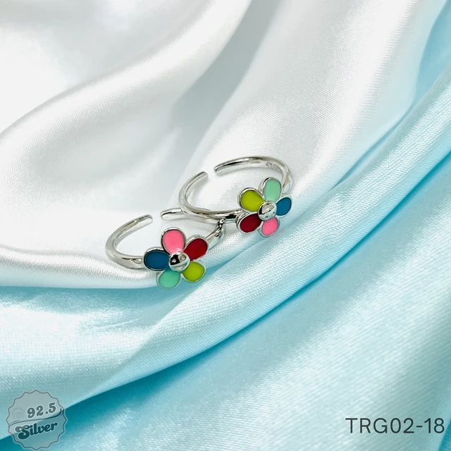 Enamel Flower Toe Rings - TRG02-18