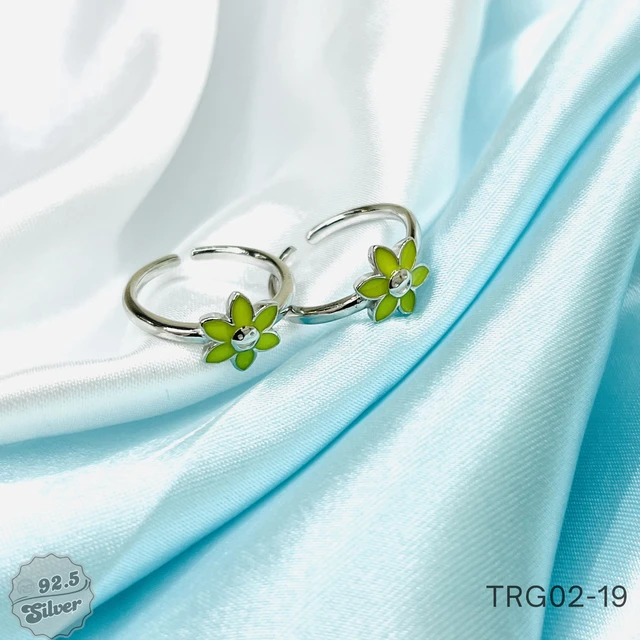 Enamel Flower Toe Rings - TRG02-19