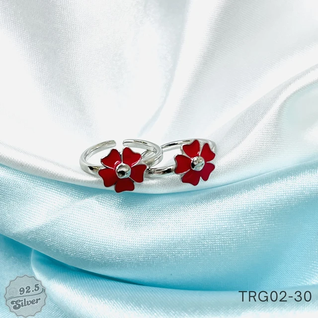 Enamel Flower Toe Rings - TRG02-30