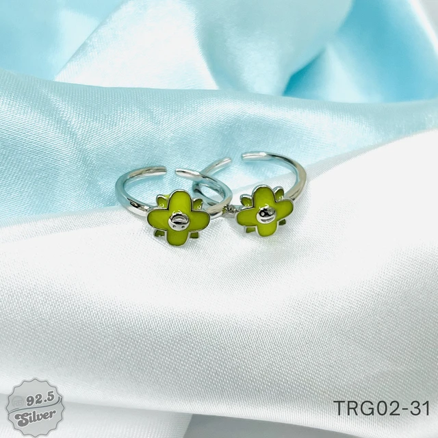 Enamel Flower Toe Rings - TRG02-31