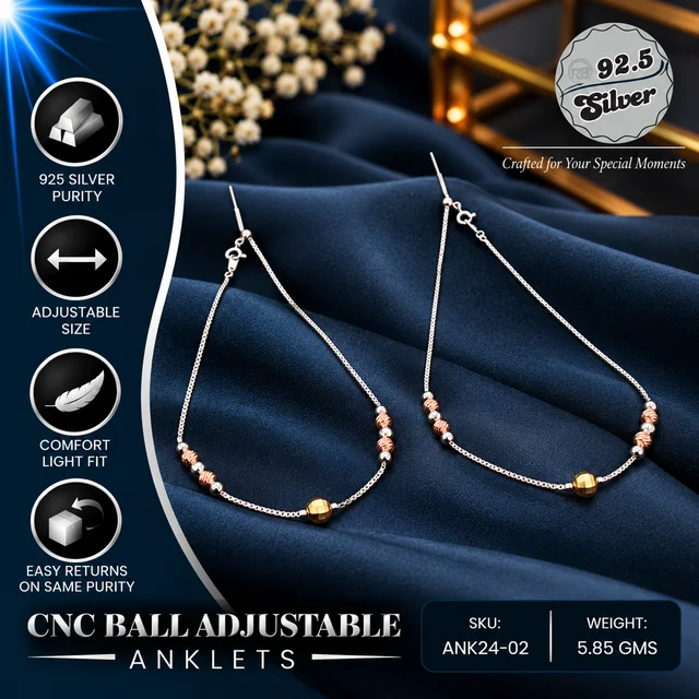 CNC Ball Adjustable Anklets - ANK24-02