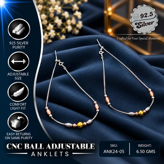 CNC Ball Adjustable Anklets - ANK24-05