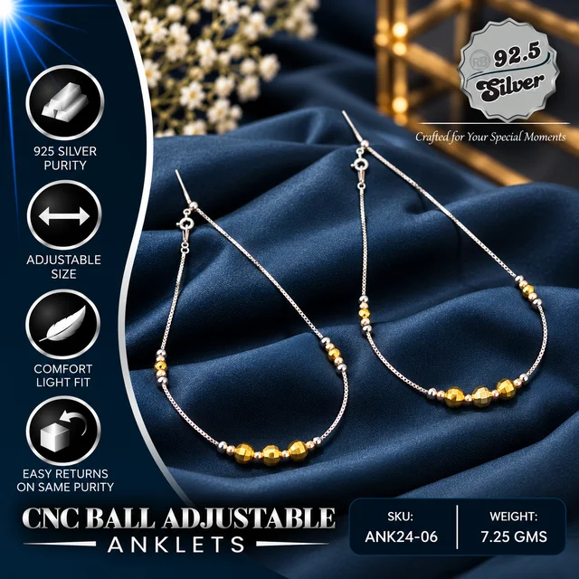 CNC Ball Adjustable Anklets - ANK24-06