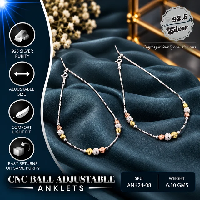 CNC Ball Adjustable Anklets - ANK24-08