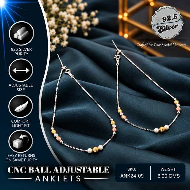 CNC Ball Adjustable Anklets - ANK24-09