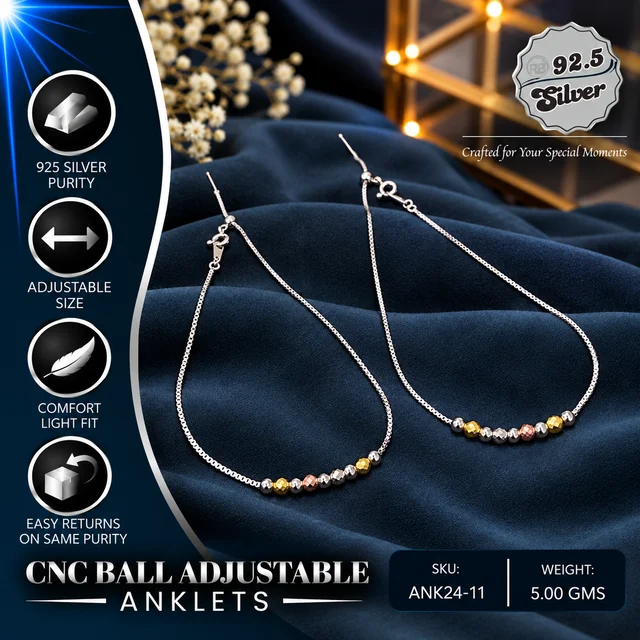 CNC Ball Adjustable Anklets - ANK24-11