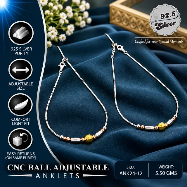 CNC Ball Adjustable Anklets - ANK24-12