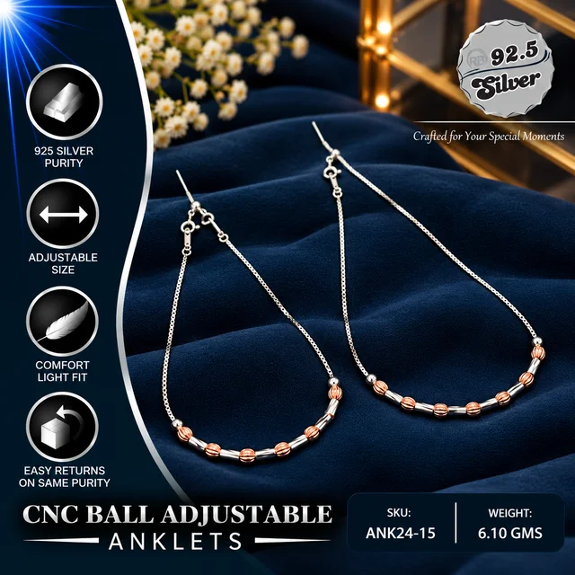 CNC Ball Adjustable Anklets - ANK24-15
