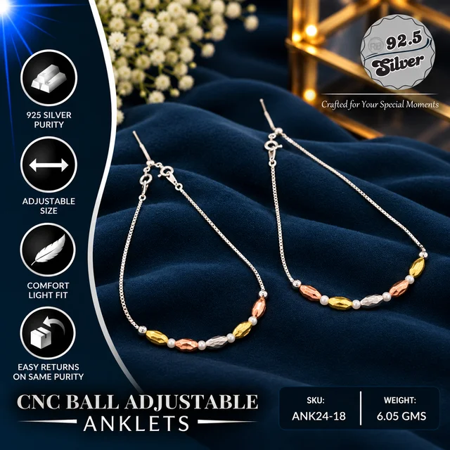 CNC Ball Adjustable Anklets - ANK24-18
