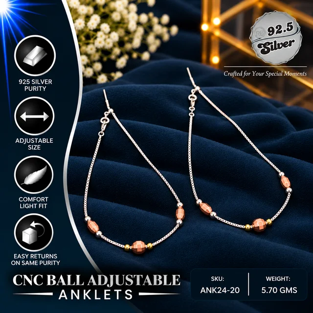CNC Ball Adjustable Anklets - ANK24-20