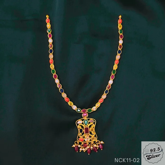 Navratna Necklace Gold Plated - NCK11-02
