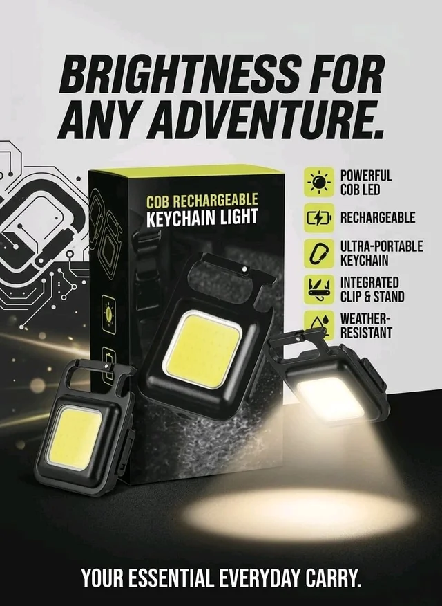 Cob Rechargeable Keychain Light 