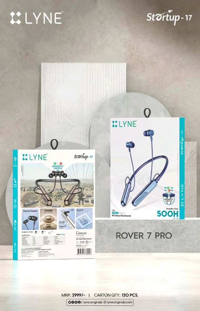 Lyne Rover 7 Pro Neckband// 1 Year Counter Warranty 