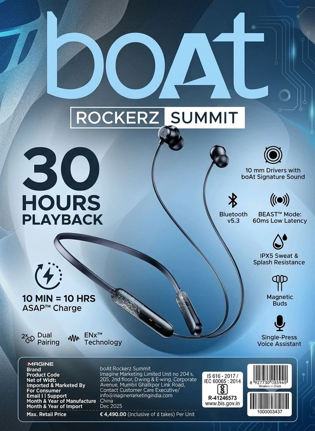 Boat Rockerz Summit // 1 Year Warranty 