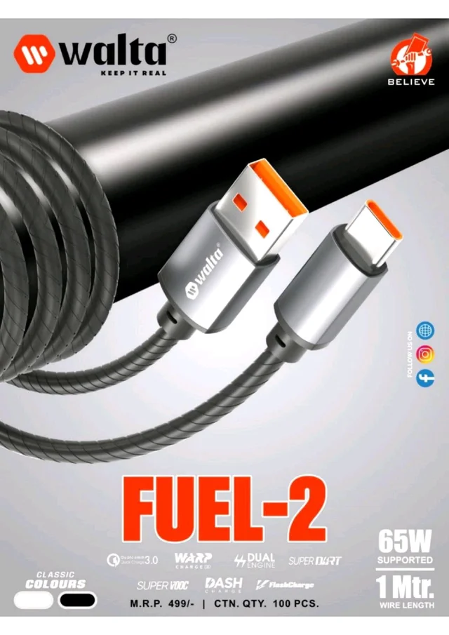 Walta Fast Charging Data Cable Usb To Type-C