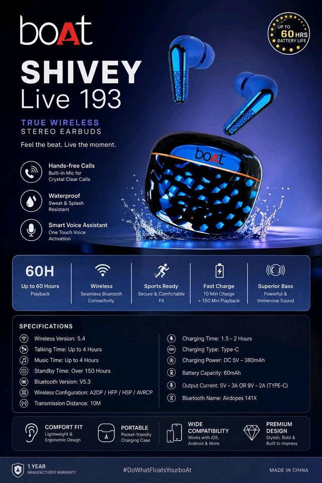 Boat Shivey Live 193 Earbuds TWS