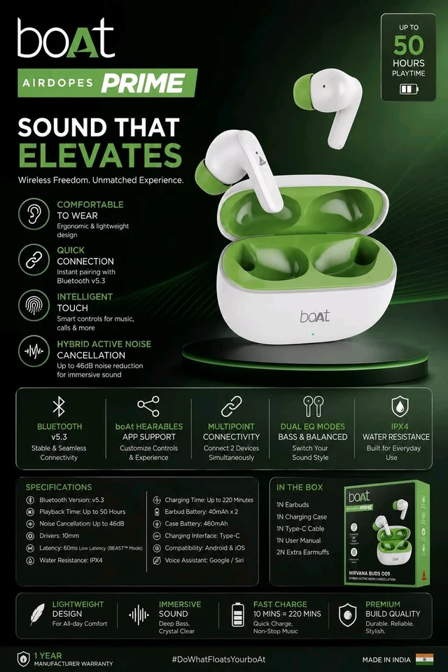 Boat Airpodes Prime Truly Wireless Airdrop 