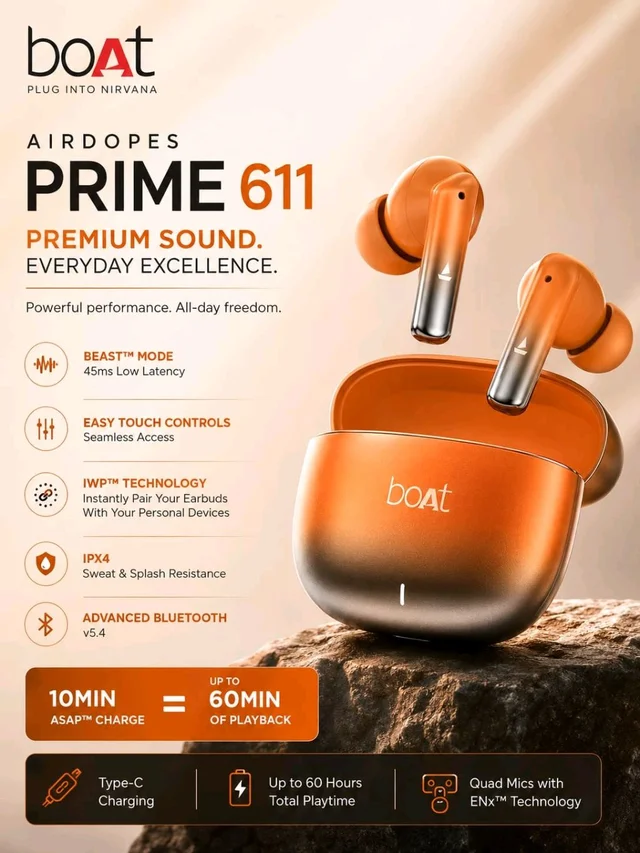 Boat Airdropes Prime 611 Truly Wireless TWS