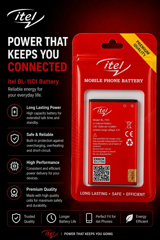itel Mobile Battery BL-11Di 1500 mAh // 1 Year Counter Warranty 