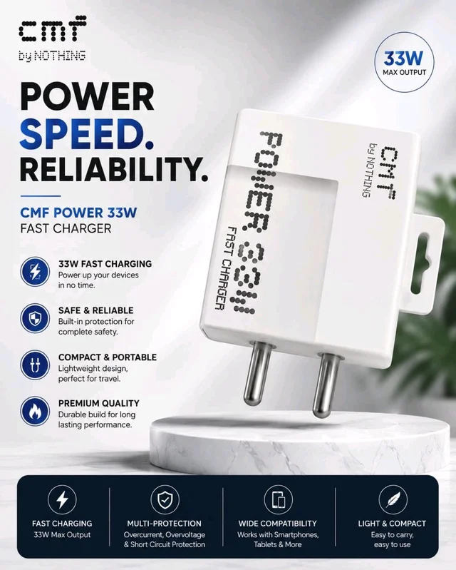 CMF Power 33W Fast Charger Og // 1 Year Counter Warranty 