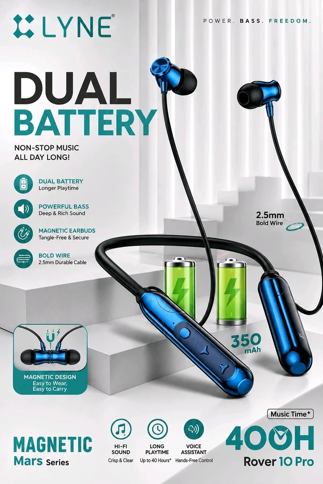 Lyne Rover 10 Pro |Dual Battery|Marks Series| One Year Counter Warrenty 