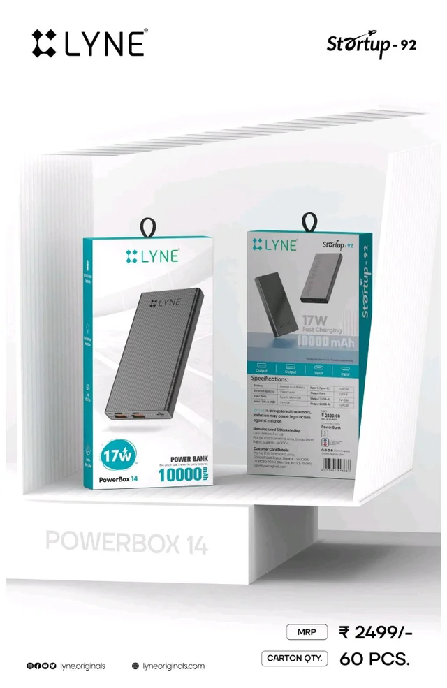 Lyne Power Box 14 10K Power Bank |1 Year Counter Warranty 