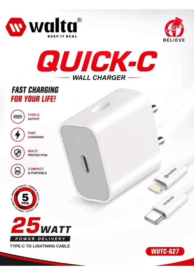WALTA QUICK-C 25W C TO IP FAST CHARGER 