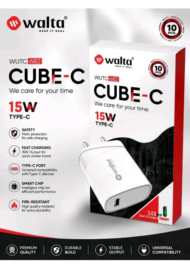 WALTA CUBE -C 15W TC CHARGER 1 YEAR WARRANTY 