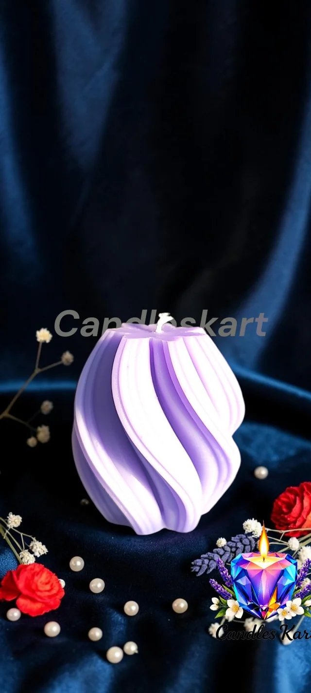 Swirl Scented Candle - Lavender Fields