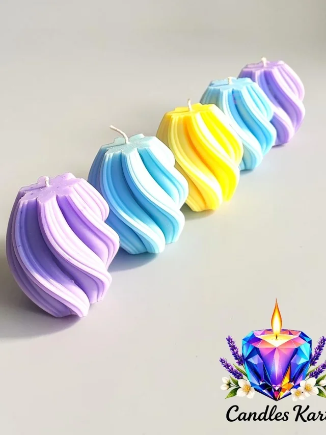 Swirl Scented Candle (5 Pcs) - Lavender Fields