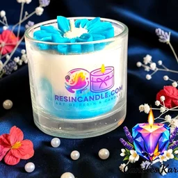 Flower Glass Jar Scented Candle - Velvet Rose